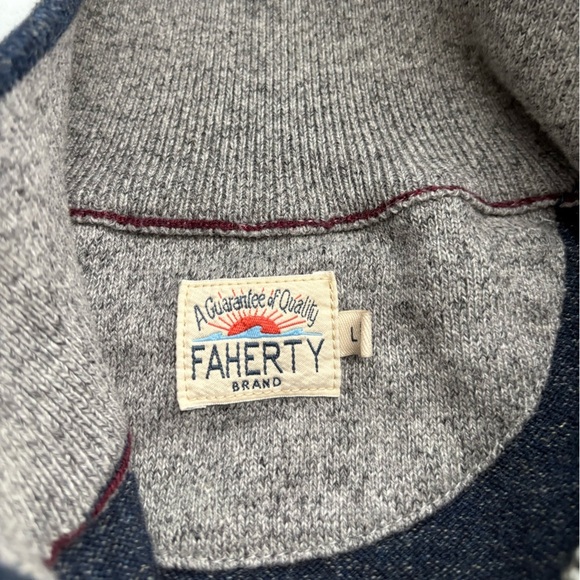 Faherty Gray and Blue Sweater - Picture 2 of 4